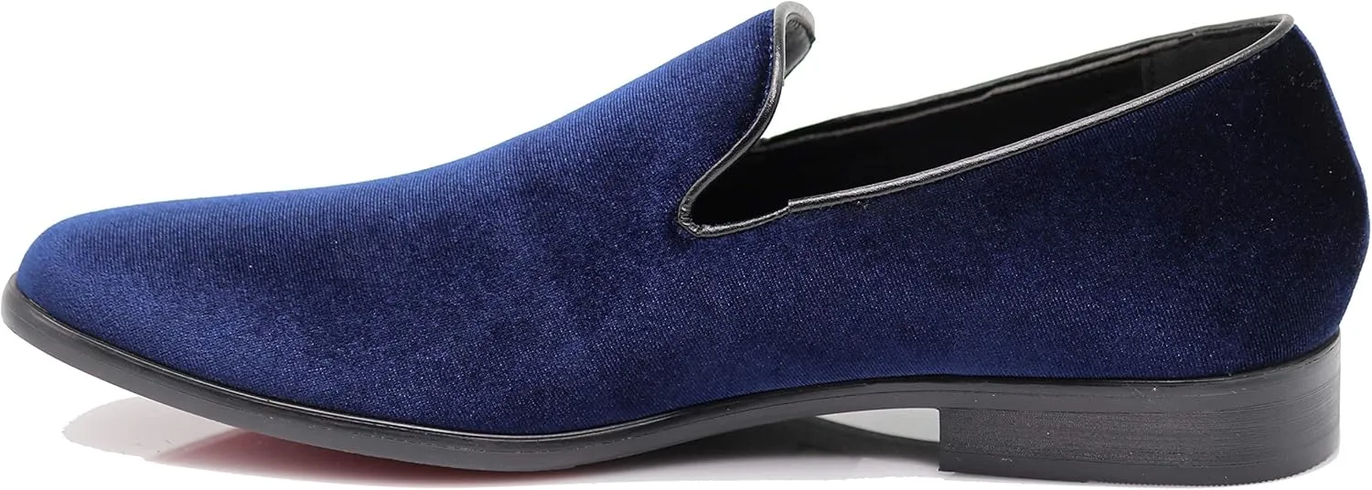 Enzo Romeo Men's Fashion Formal Tuxedo Slip On Loafer Velvet Dress Shoes SKO03