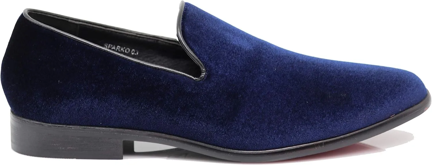 Enzo Romeo Men's Fashion Formal Tuxedo Slip On Loafer Velvet Dress Shoes SKO03