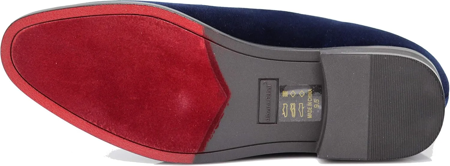 Enzo Romeo Men's Fashion Formal Tuxedo Slip On Loafer Velvet Dress Shoes SKO03