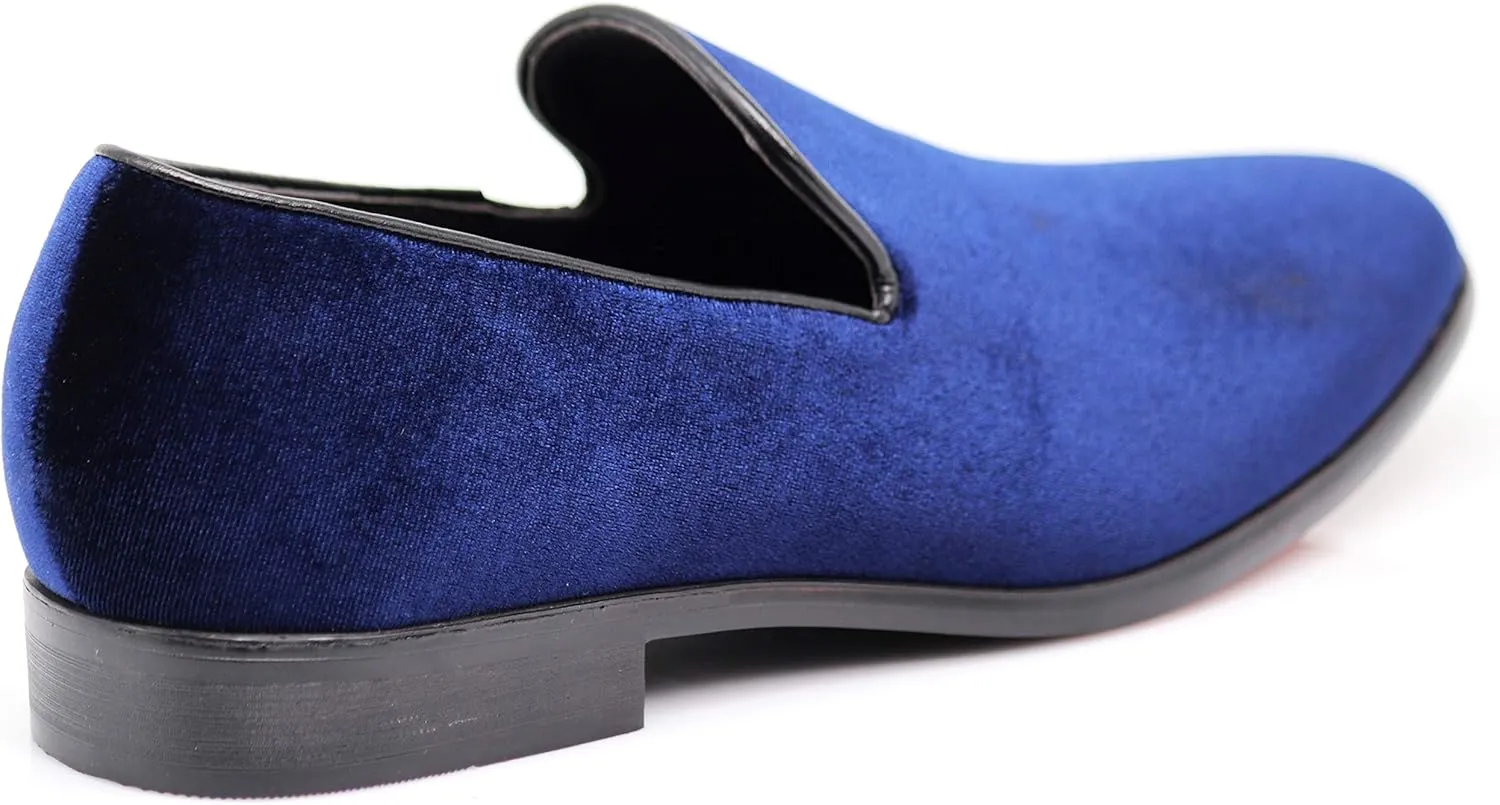 Enzo Romeo Men's Fashion Formal Tuxedo Slip On Loafer Velvet Dress Shoes SKO03