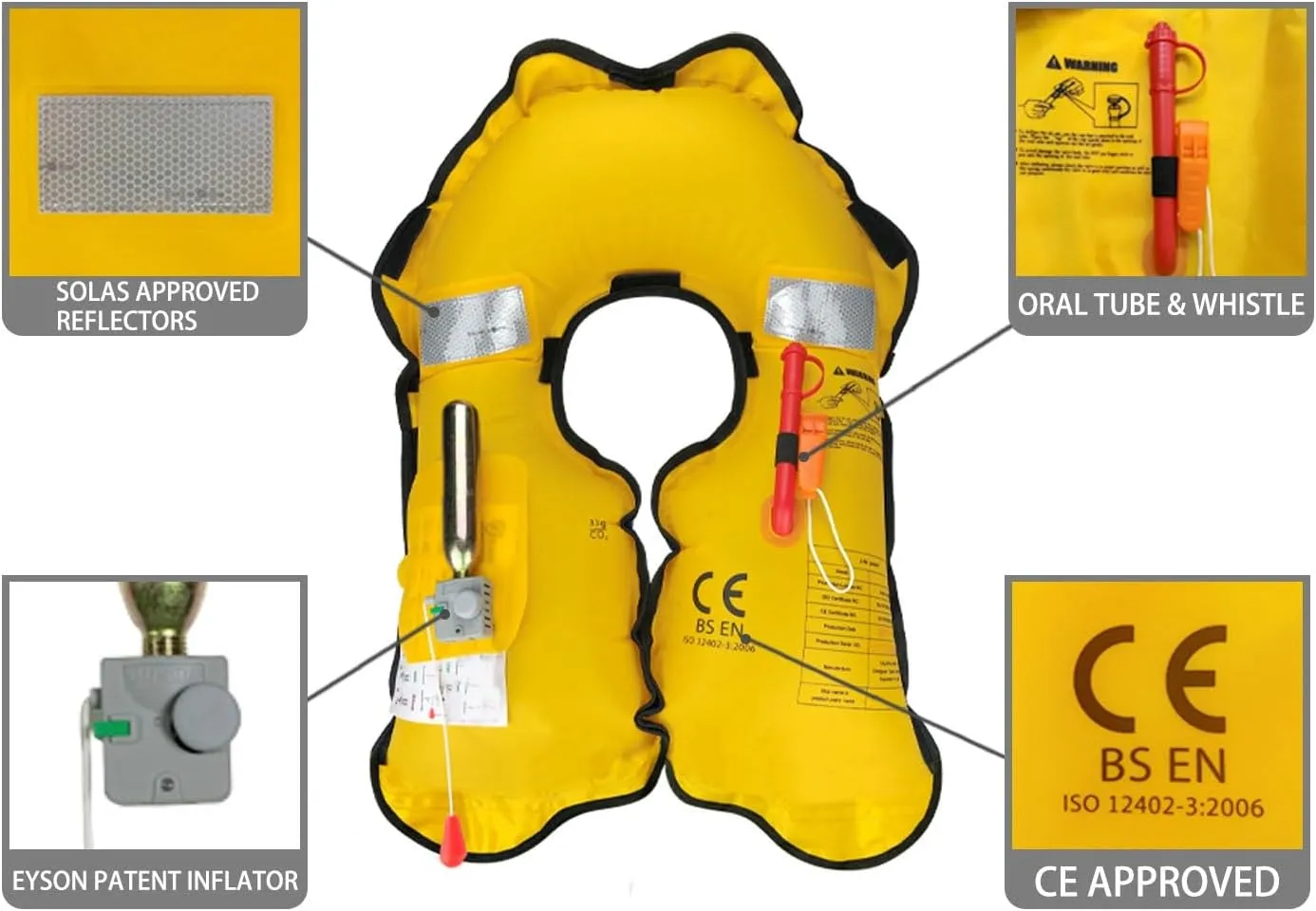 Eyson Inflatable Life Jacket Inflatable Life Vest for Adult Classic Manual