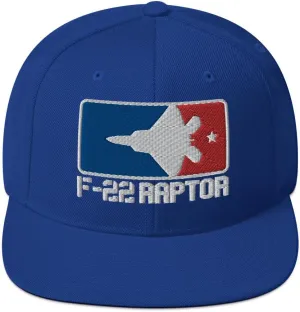 F-22 Raptor Military Combat Fighter Jet Silhouette Pilots Aviation Enthusiasts Embroidered F22 Snapback Hat