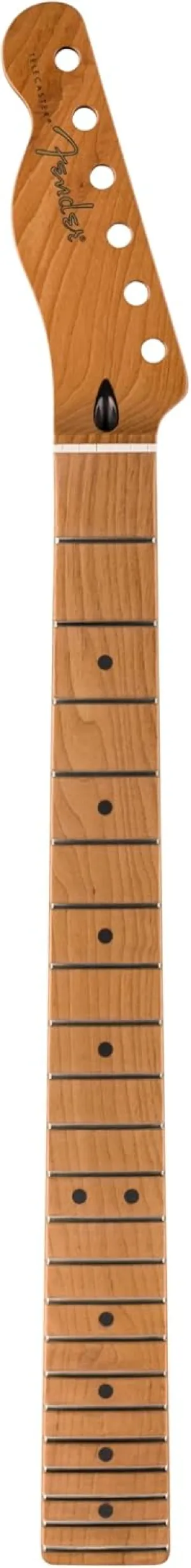 Fender Telecaster Guitar Neck, Satin Roasted, 22 Jumbo Frets, Flat Oval Shape, Maple Finderboard, Left-Handed