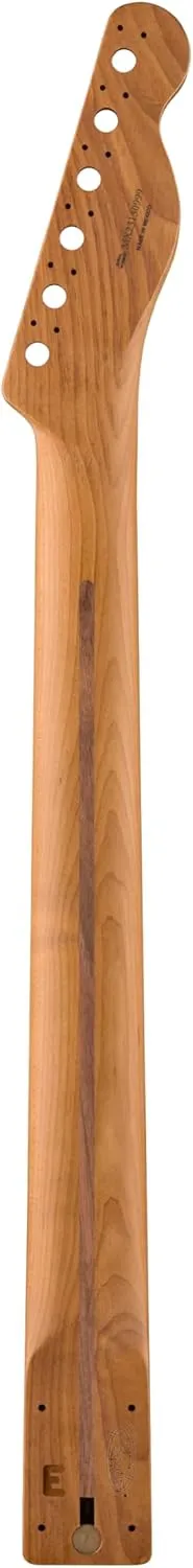 Fender Telecaster Guitar Neck, Satin Roasted, 22 Jumbo Frets, Flat Oval Shape, Maple Finderboard, Left-Handed