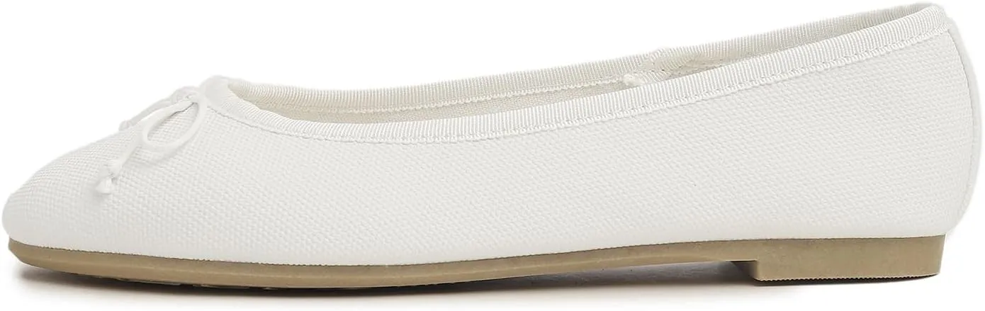 FEVERSOLE Women's Bow Tie Fashion Dress Slip On Shoes Round Toe Ballet Flat