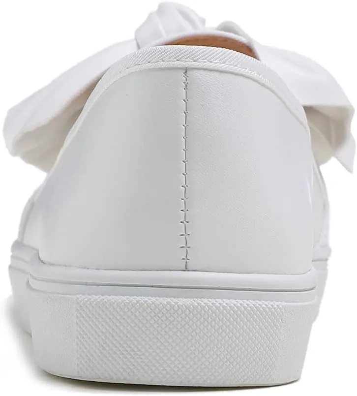 FEVERSOLE Women's Casual Slip On Sneaker Fashion Bow Tie Loafer Flats