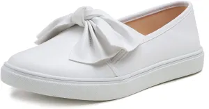 FEVERSOLE Women's Casual Slip On Sneaker Fashion Bow Tie Loafer Flats