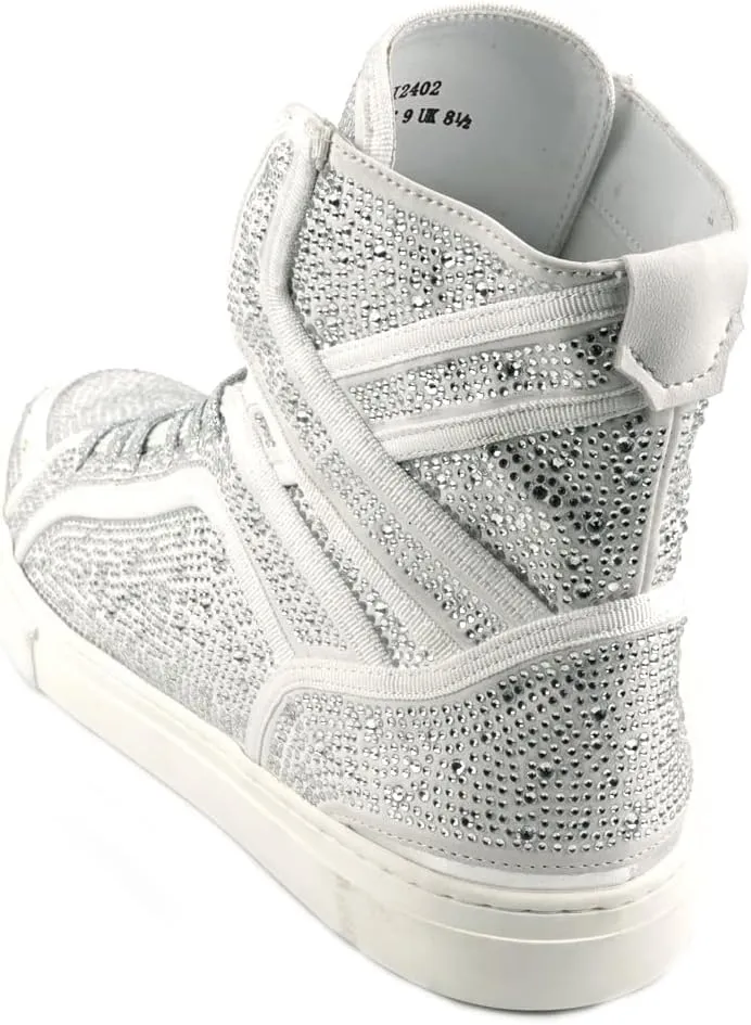 FI-2402 Rhinestones Suedes High Top Sneaker