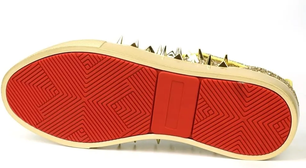 FI-2429 Glitter Spikes Cap Toe Lace up Sneaker
