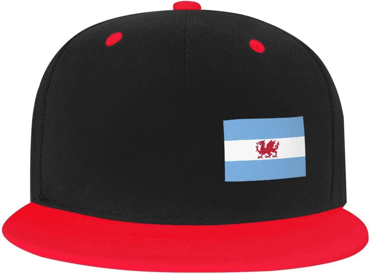 Flag of The Welsh Colony in Patagonia Snapback Hats for Men Women Hat Baseball Cap Flat Bill Visor White Hat