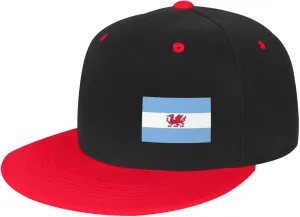 Flag of The Welsh Colony in Patagonia Snapback Hats for Men Women Hat Baseball Cap Flat Bill Visor White Hat