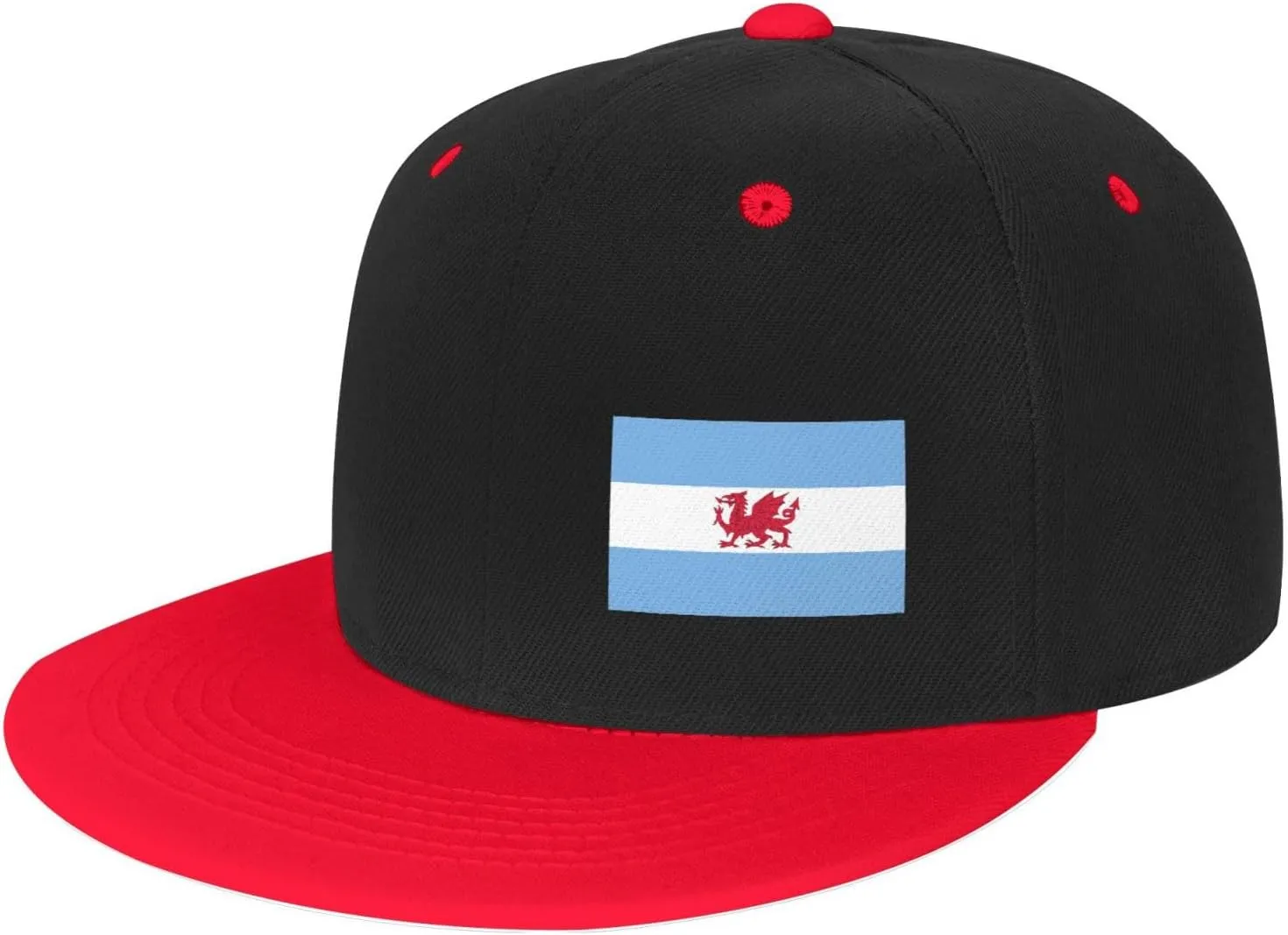 Flag of The Welsh Colony in Patagonia Snapback Hats for Men Women Hat Baseball Cap Flat Bill Visor White Hat