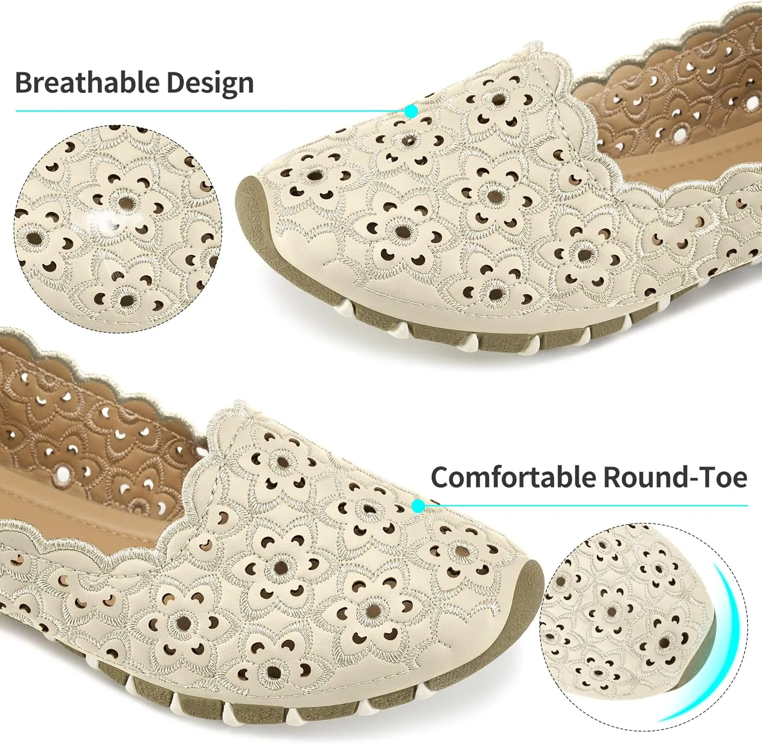 Flats for Women Ballet Shoes: Comfortable Closed Toe Dressy Shoes for Womens Slip on Ballet Flats
