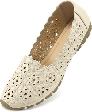 Flats for Women Ballet Shoes: Comfortable Closed Toe Dressy Shoes for Womens Slip on Ballet Flats