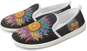 Flower Pattern Flat Mesh Shoes | Slip-Resistant Work Shoes & Tennis Shoes | Comfortable & Stylish Shoes for Women