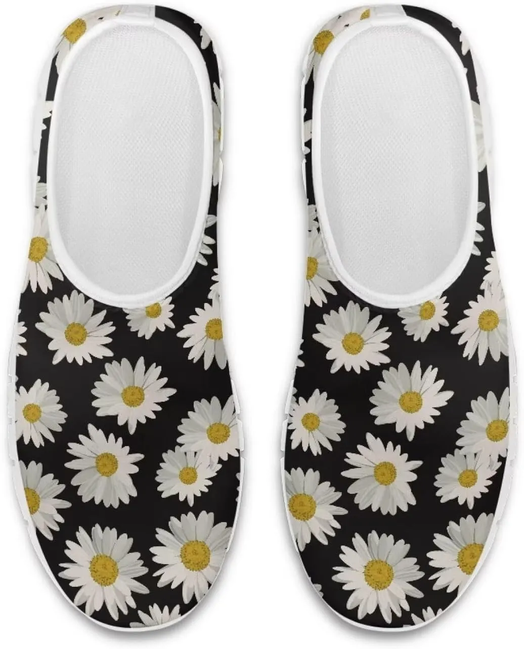 Flower Sneaker for Women Slip On Low Top Casual Breathable Mesh Outdoor Soft Lightweight Walking Sneaker for Women