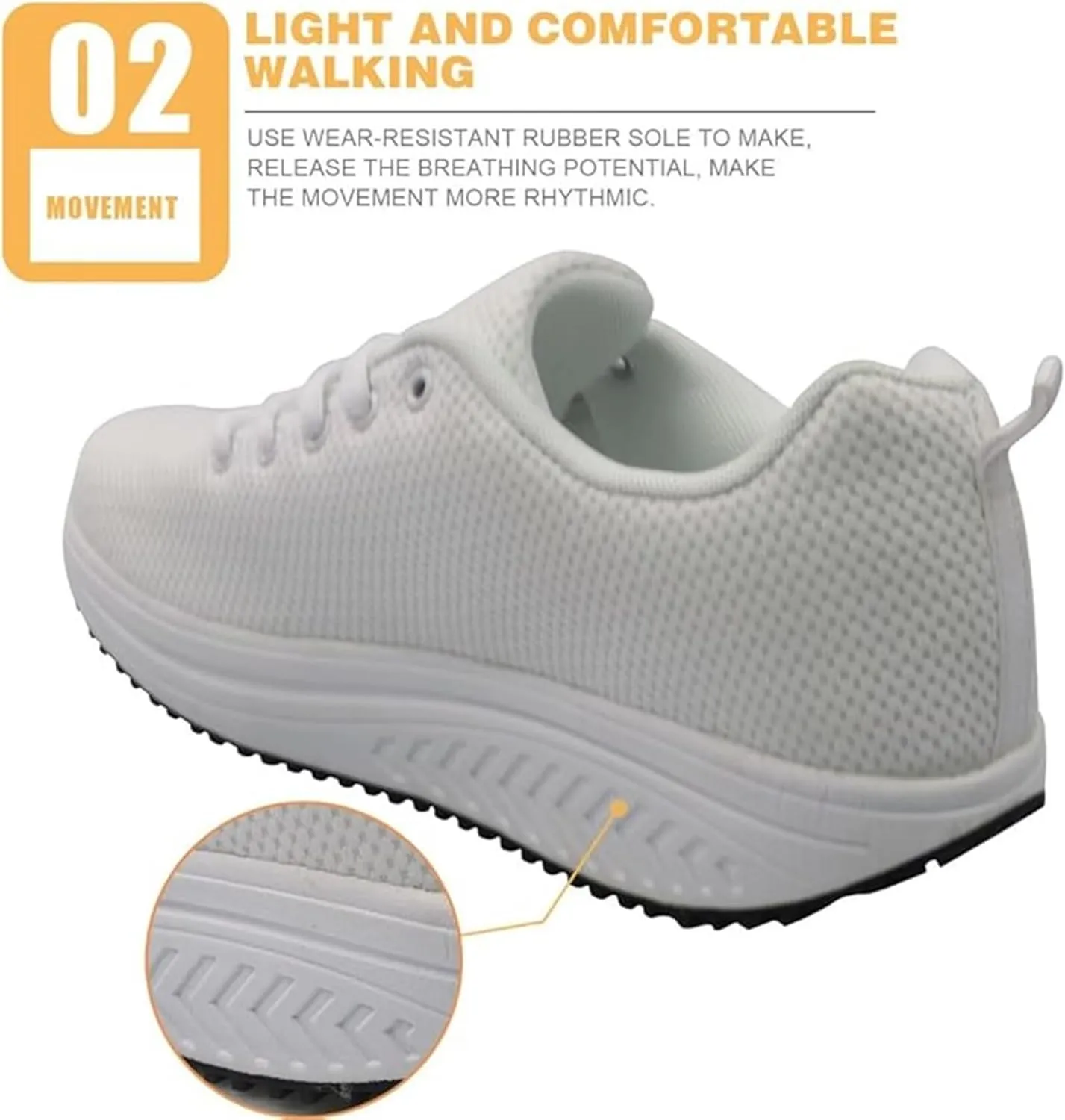 FOR U DESIGNS Women's Sneakers Platform Walking Shoes Casual Lace Up Running Shoes