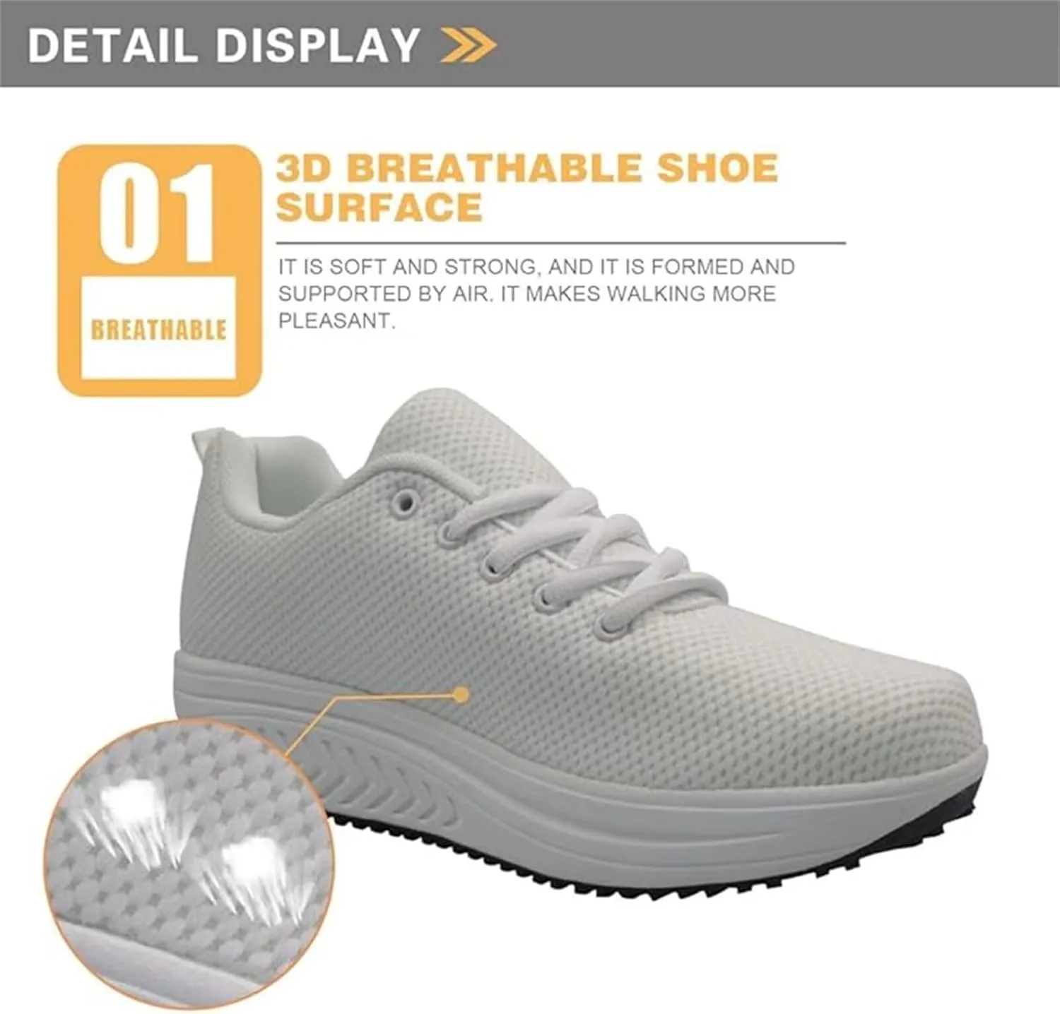 FOR U DESIGNS Women's Sneakers Platform Walking Shoes Casual Lace Up Running Shoes