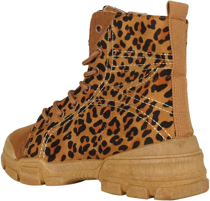 Forever Link Womens Closed Toe Lug Sole Platform Fashion Sneakers Ankle Boots