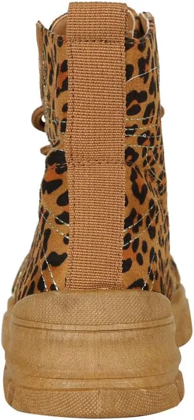 Forever Link Womens Closed Toe Lug Sole Platform Fashion Sneakers Ankle Boots