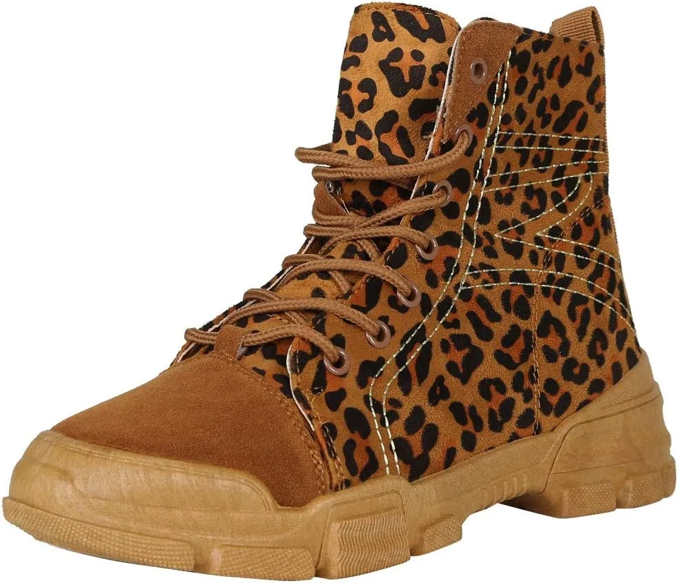 Forever Link Womens Closed Toe Lug Sole Platform Fashion Sneakers Ankle Boots