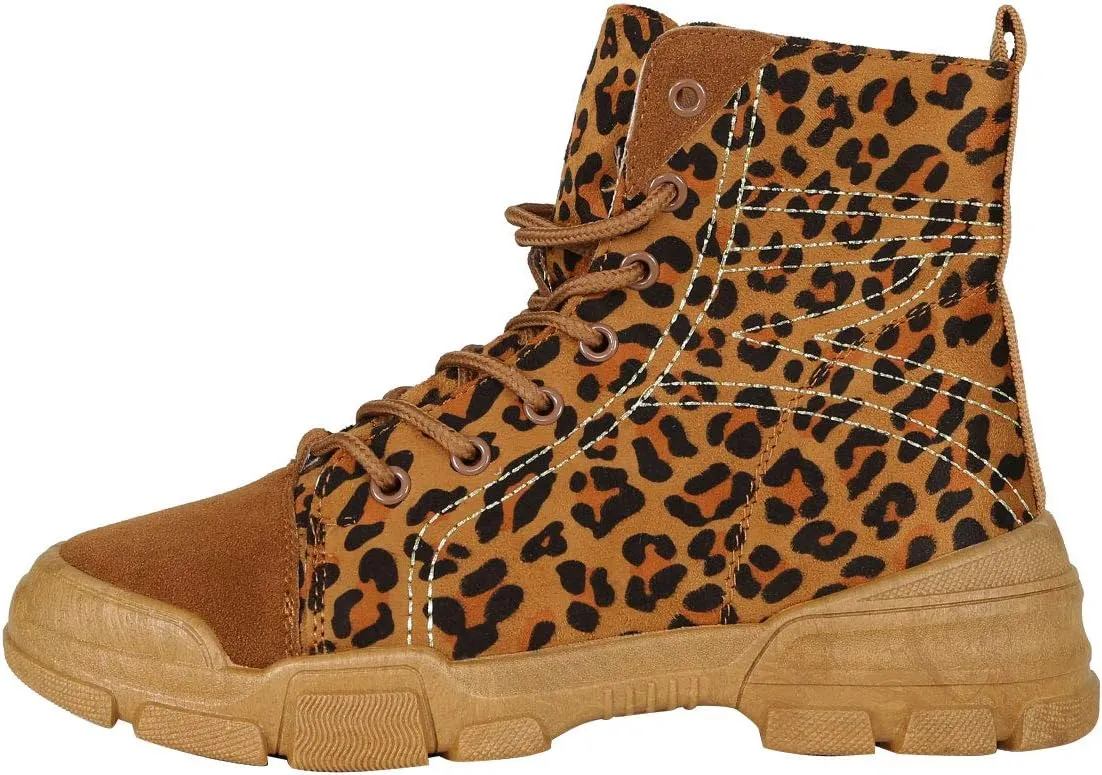 Forever Link Womens Closed Toe Lug Sole Platform Fashion Sneakers Ankle Boots