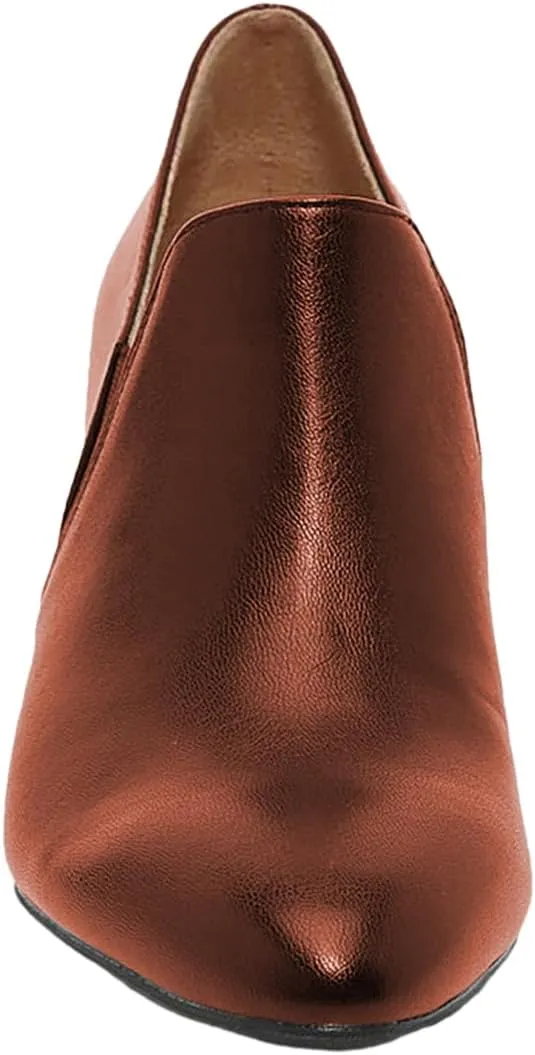 FOWT Women High Chunky Heel Pumps Pointed Toe Side Elastic Band Loafers,Classic Solid Color Slip On Ankle Boots,Office Party Dress Shoes Size 4-16 M US