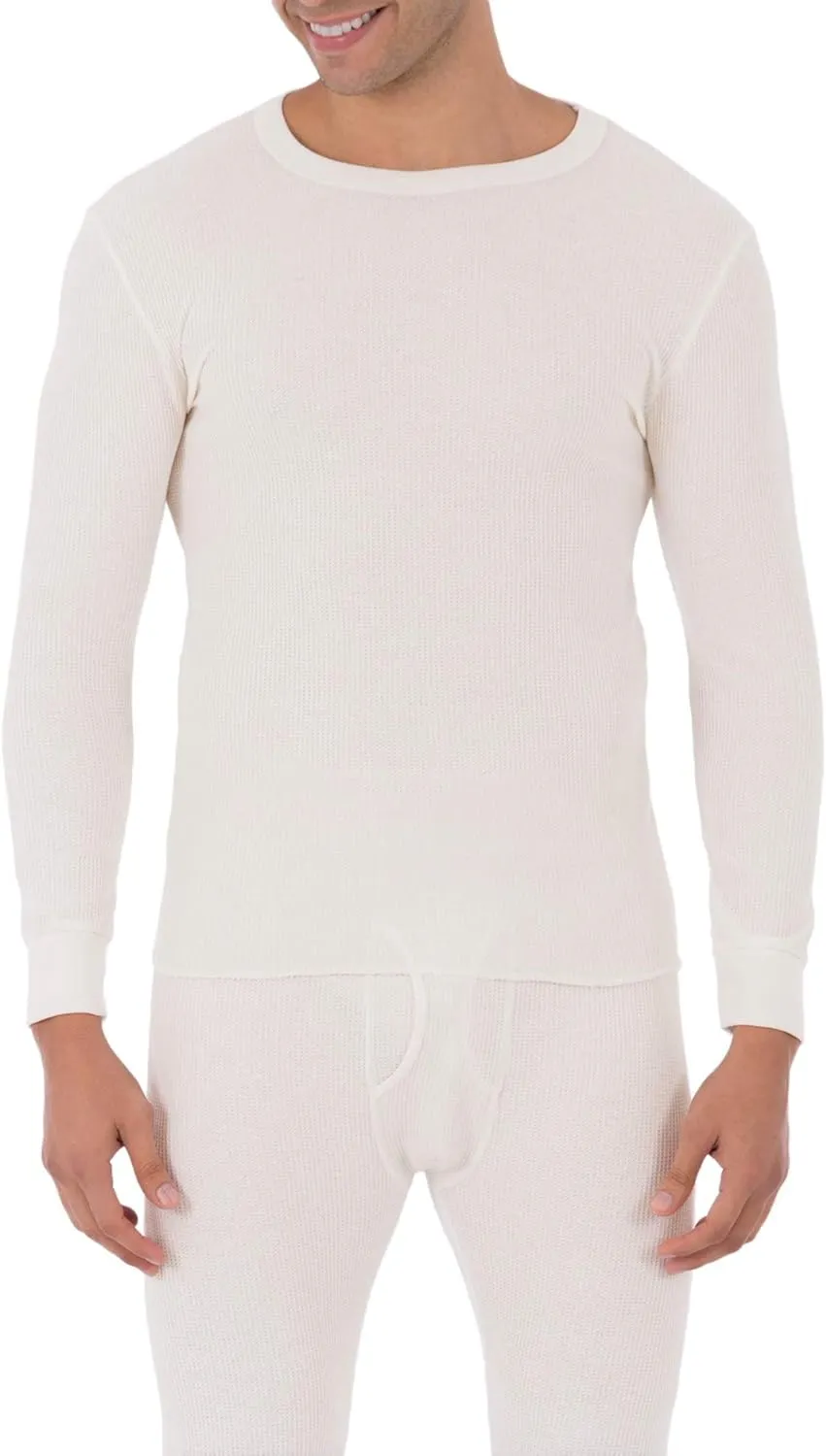 Fruit of the Loom Men's Classic Midweight Waffle Thermal Underwear Crew Top