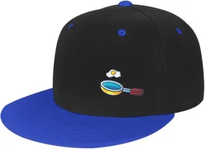 Frying Pan with Eggs Snapback Hats for Men Women Hat Baseball Cap Flat Bill Visor White Hat