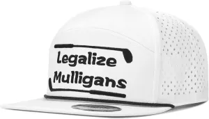 Funny Golf Hat for Men - Flat Bill Snapback Rope Hat, Black/White