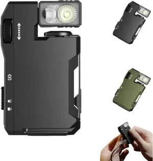G5 Rechargeable EDC Flashlight, 400 Lumens Portable Flat Mini Flashlights, with RGB, 180°Rotation,Dual Light,Petite Flat Keychain Flashlight for Camping & Emergency (Black)