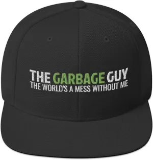 Garbage Guy Garbage Collector Sanitation Flatbrim Flat Brim Snapback Hat Cap Z2 Black