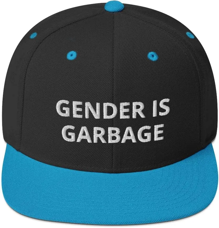 Gender is Garbage Nonbinary Non Binary Flatbrim Flat Brim Snapback Hat Cap