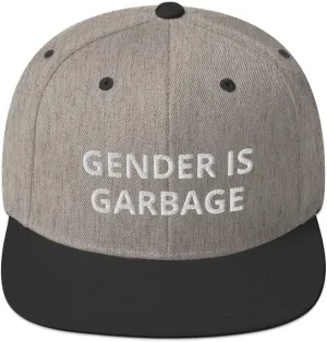 Gender is Garbage Nonbinary Non Binary Flatbrim Flat Brim Snapback Hat Cap
