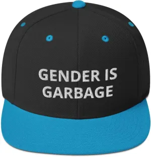Gender is Garbage Nonbinary Non Binary Flatbrim Flat Brim Snapback Hat Cap