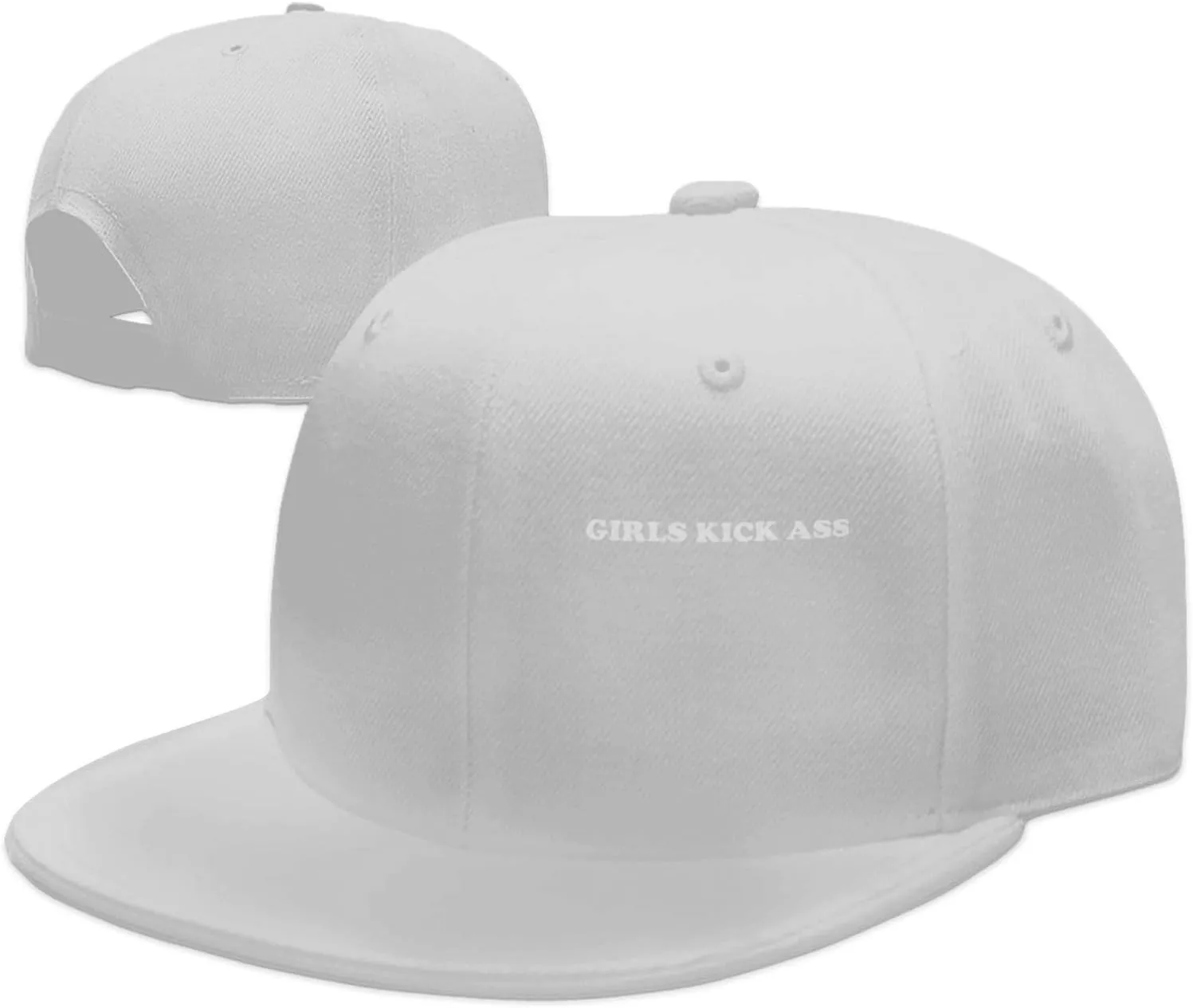 Girls Kick Ass Flat Brim Baseball Cap,Classic Snapback Hats Adjustable Trucker Hat for Men & Women,Black