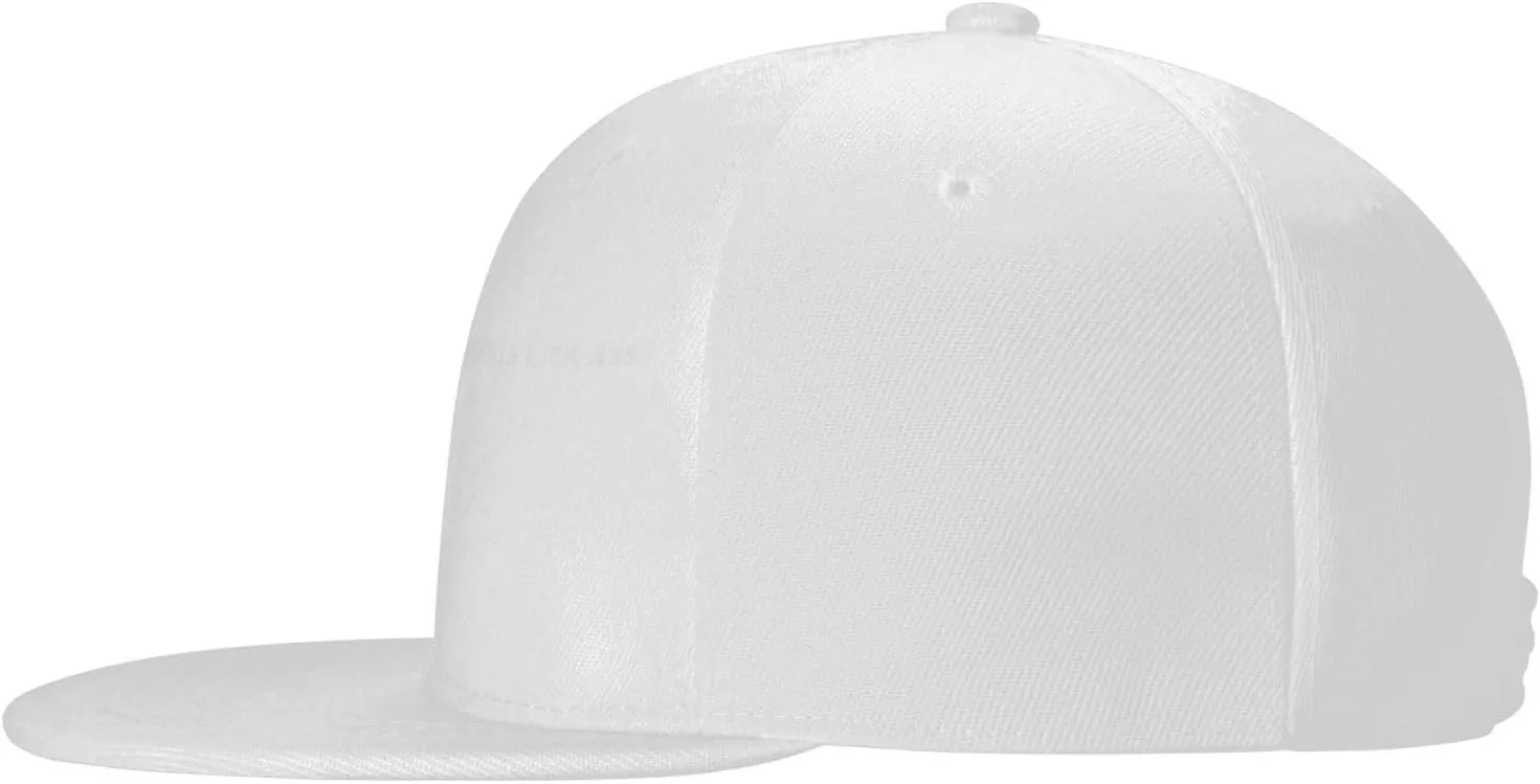 Girls Kick Ass Flat Brim Baseball Cap,Classic Snapback Hats Adjustable Trucker Hat for Men & Women,Black