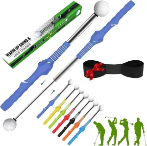 Gloryboom Golf, Gloryboom Telescopic Club, Retractable Golf Swing Training Aid, Golf Grip Trainer with Click Feedback - Rhythm, Power & Grip Training, for Right & Left-Handed Golfers
