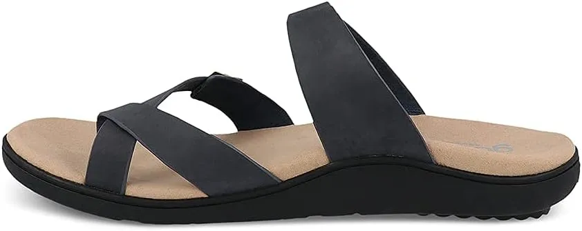 Gravity Defyer Women's GDEFY Yontal Leather Fashion Sandal - VersoShock Proven Performance Orthotic Slides