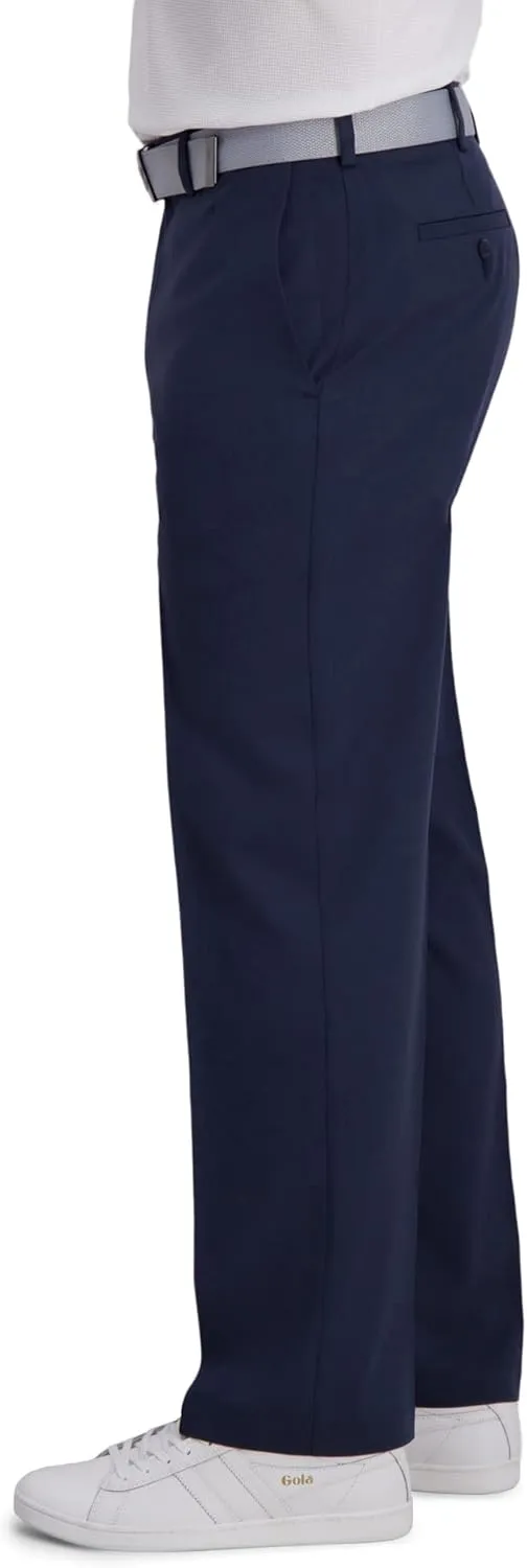 Haggar Men's Cool Right Performance Flex Solid Classic Fit Flat Front Pant (Regular and Big & Tall Sizes)