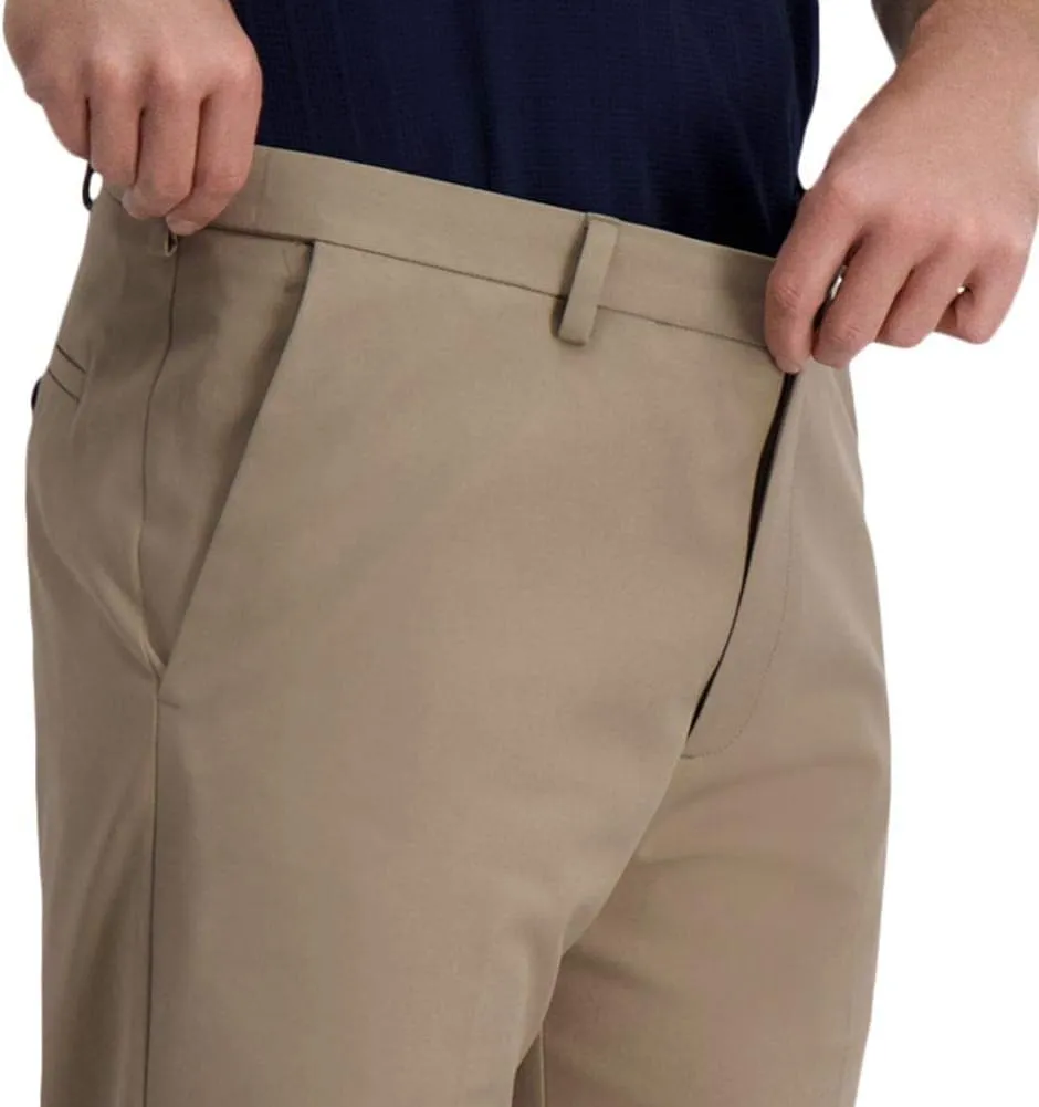 Haggar Men's Cool Right Performance Flex Solid Classic Fit Flat Front Pant