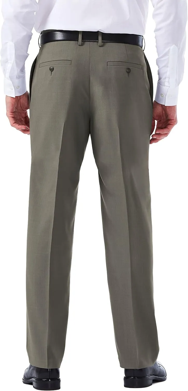 Haggar Men's E Clo Repreve Stria Classic Fit Flat Front Dress Pant