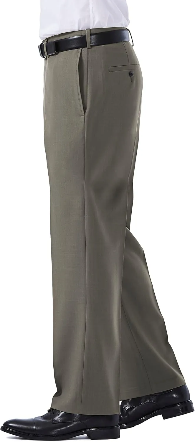 Haggar Men's E Clo Repreve Stria Classic Fit Flat Front Dress Pant