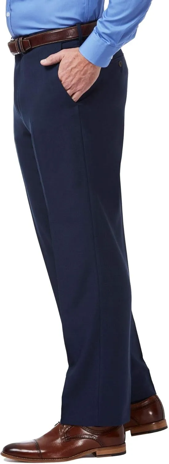 Haggar Men's Premium Comfort Classic Fit Flat Front Hidden Comfort Waistband Pant (Regular and Big & Tall Sizes)