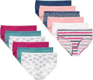 Hanes Brief Underwear, Stretch Cotton Panties for Girls, Assorted, 12-Pack