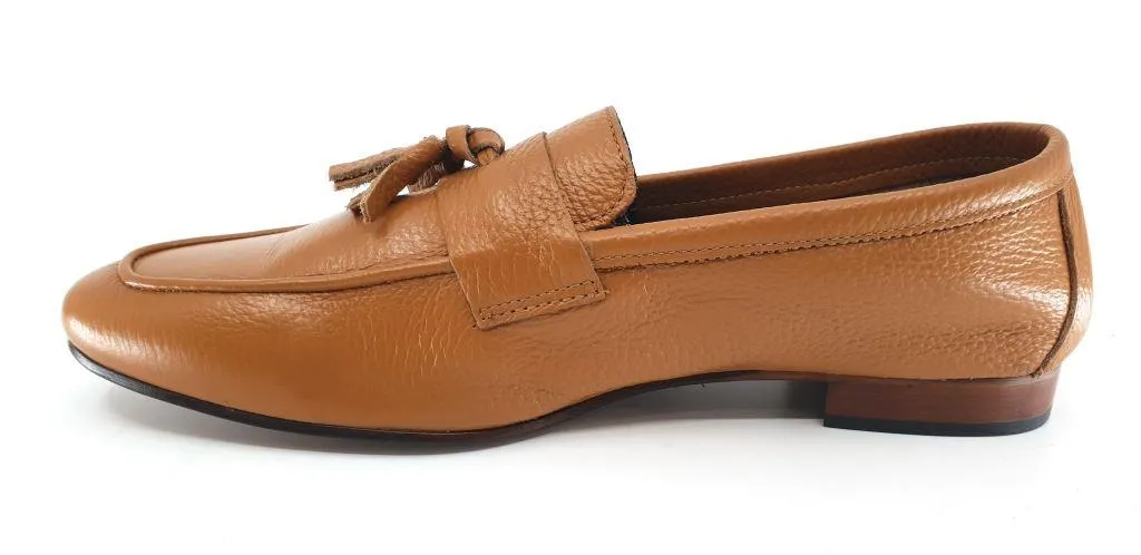 Harrison Tan Men's Leather Tassel Loafers