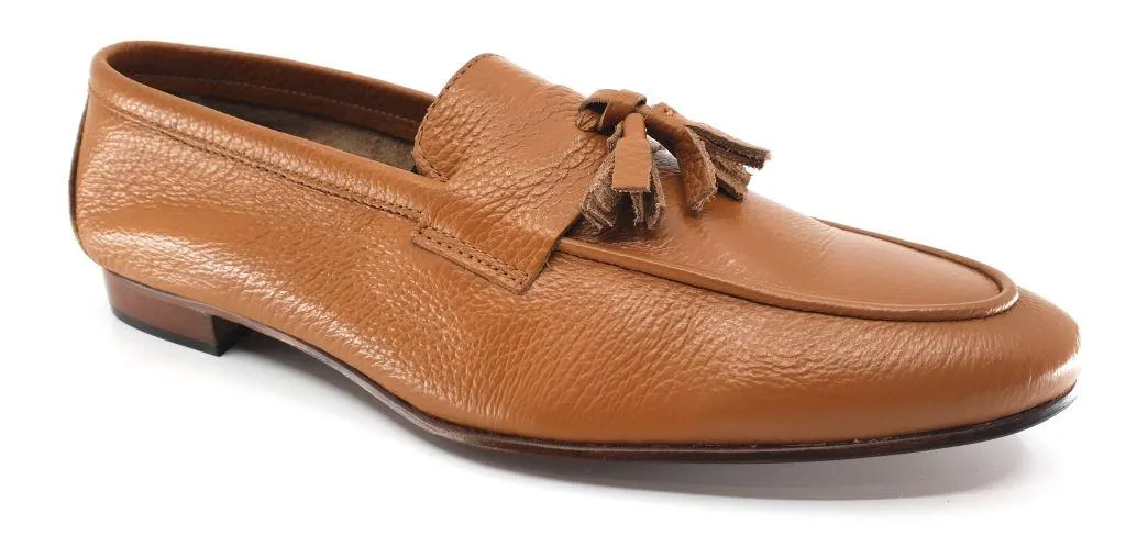 Harrison Tan Men's Leather Tassel Loafers