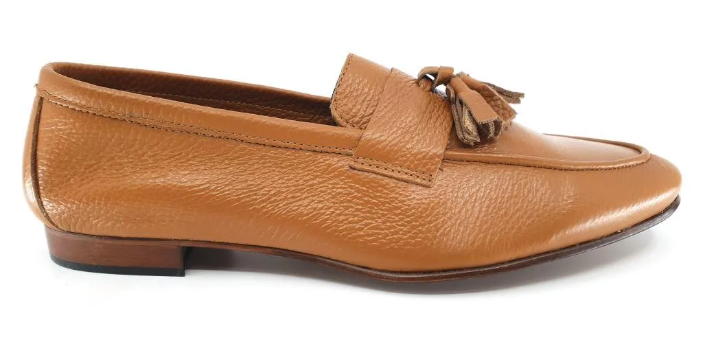 Harrison Tan Men's Leather Tassel Loafers