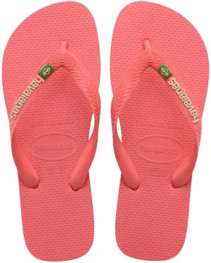 Havaianas Women's Brazil Logo Flip Flops Sandals, Tropical Coral, 6