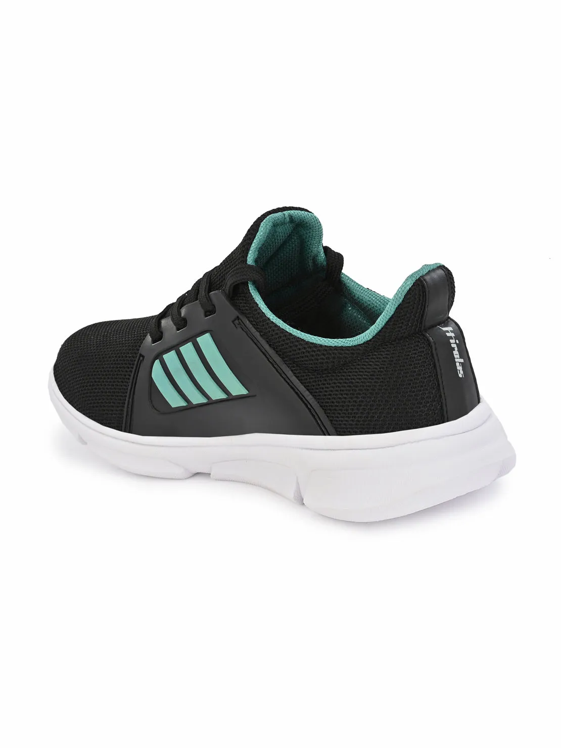 Hirolas® Men's Black/Blue Mesh Running/Walking/Gym Lace Up Sport Shoes (HRL2003BLS)